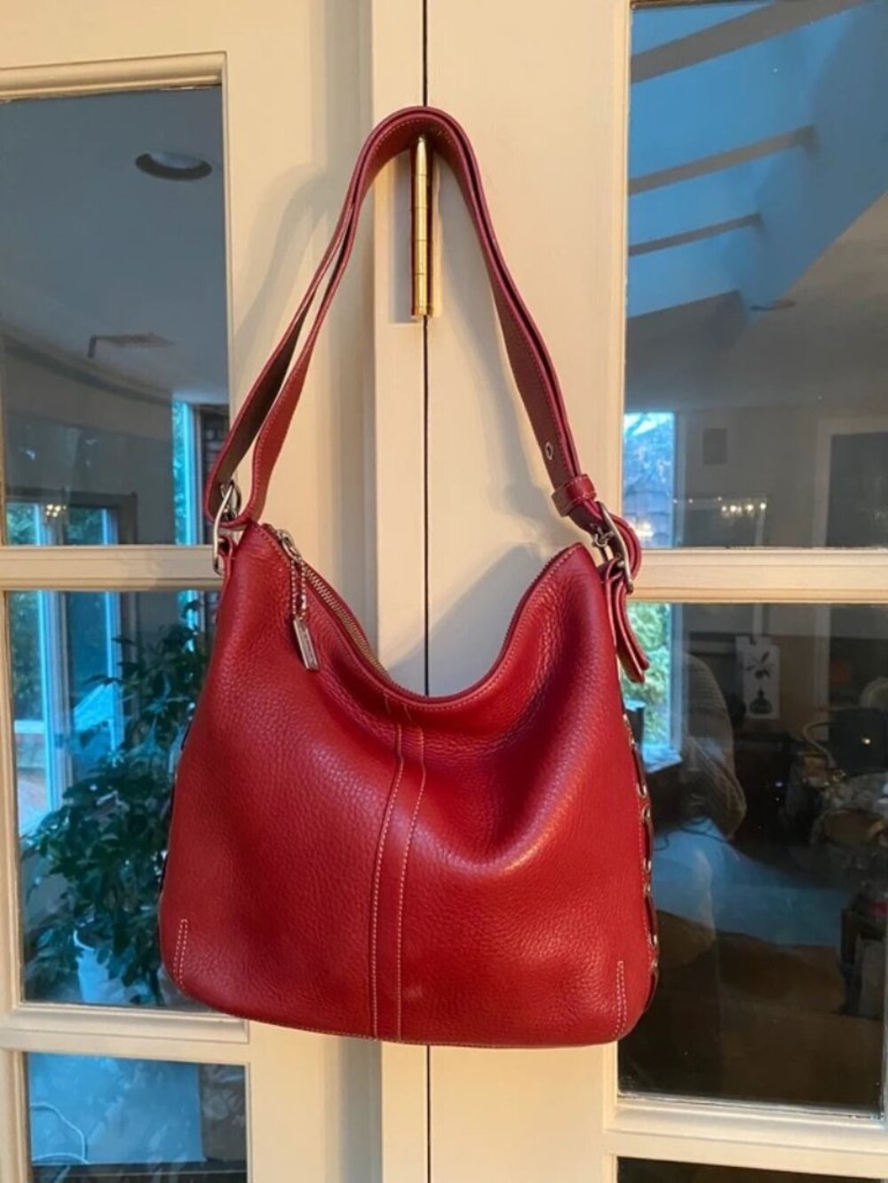 Vintage Authentic Coach Hamptons Leather Convertible Shoulder Bag